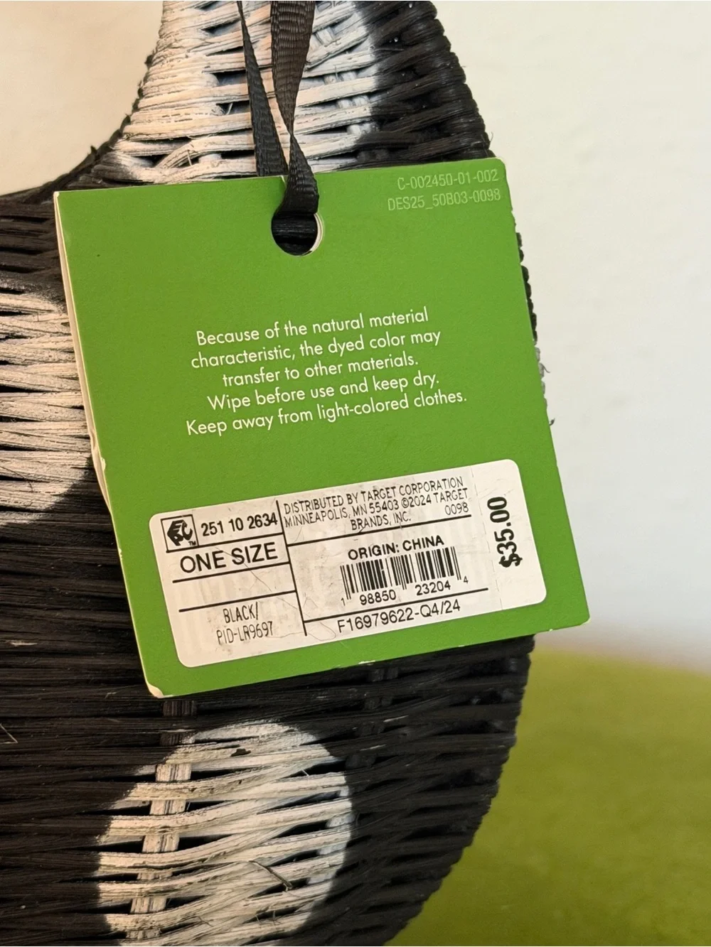 NWT kate spade x Target Black & White Polka Dot Wicker Top Handle Handbag